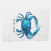 Blue Crab Waterverf Art - Coastal Zee Life Theedoek (Horizontaal)