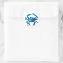Blue Crab Waterverf Art - Coastal Zee Life