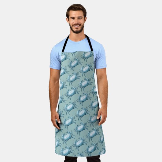 Blue Crab Whimsical Crabby Pattern Schort (Gedragen)