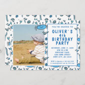 Blue Crab Zee Animals Shell Boy Birthday Kaart (Voorkant / Achterkant)