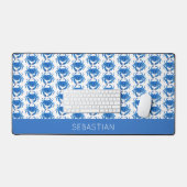 Blue Crabs Seaside Pattern Bureaumat (Keyboard & Muis)
