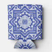 Blue Cracked Ceramic Style Azulejo Blikjeskoeler (Achterkant)