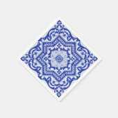 Blue Cracked Ceramic Style Azulejo  Servet (Hoek)