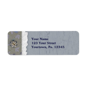 Blue Crackle Paint Let Address Label