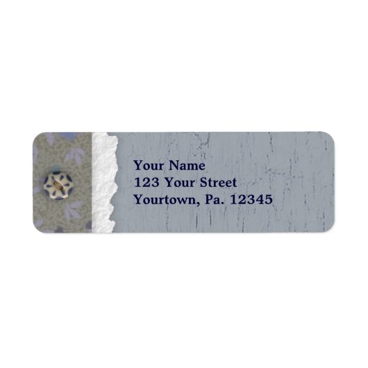 Blue Crackle Paint Let Address Label (Voorkant)