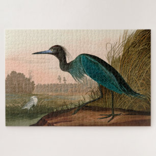 Blue Crane of Heron Birds of America Audubon Print Legpuzzel