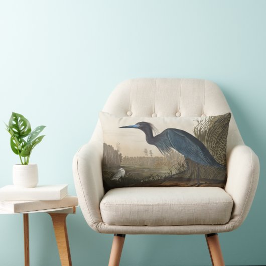 Blue Crane of Heron uit Amerikaanse vogels Kussen (Stoel)