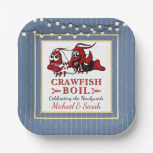 Blue Crawfish Boil Pas getrouwd of Engagement Part Papieren Bordje
