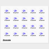 blue crayfish ronde sticker (Vel)