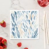 Blue Cream Abstract strand Servet (Insitu)