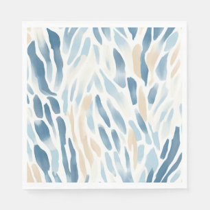 Blue Cream Abstract strand Servet