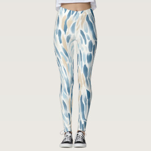 Blue Cream Abstracte dierenprint Leggings