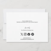 Blue cream black Company Logo Social Thank You  Bedankkaart (Achterkant)