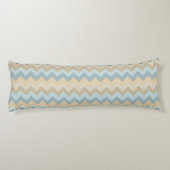 Blue Cream Chevron Stripes Lichaamskussen (Achterkant)