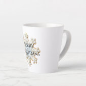 Blue Cream Christmas Snowflake Latte Mok (Rechterhoek)