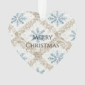 Blue Cream Christmas Snowflakes Ornament (voorkant)
