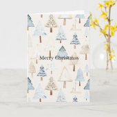 Blue Cream Cozy Christmas Trees Kaart (Gele Bloem)