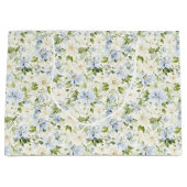 Blue Cream Floral Wedding Groot Cadeauzakje (Voorkant)