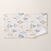 Blue Cream Gezellige kerstbomen Bad Handdoek (Handdoek)