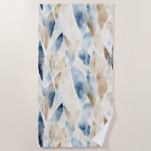 Blue Cream Ivory Abstract strand Strandlaken (Voorkant)