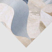 Blue Cream Ivory Abstract Waves Beach Tissuepapier (Detail)