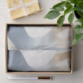 Blue Cream Ivory Abstract Waves Beach Tissuepapier (Geschenk)