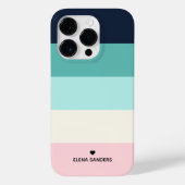 Blue Cream Stripes Modern for Her Case-Mate iPhone Case (Achterkant)