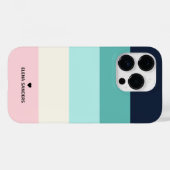 Blue Cream Stripes Modern for Her Case-Mate iPhone Case (Achterkant (horizontaal))
