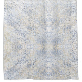 Blue Cream Waterverf Abstract Splatter Douchegordijn (Voorkant)