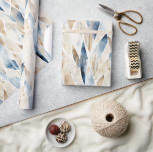 Blue Cream Zee Sand Ocean Serenity Cadeaupapier