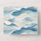 Blue Cream Zee Sand Ocean Waves Beach All In One Uitnodiging (Achterkant)