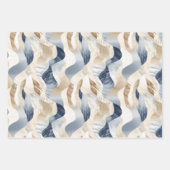 Blue Cream Zee Zand Abstract Inpakpapier Vel (Voorkant)