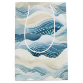 Blue Cream Zee Zand Ocean Waves Medium Cadeauzakje (Voorkant)