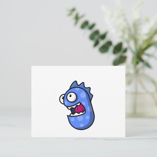 Blue Creature Briefkaart (Staand voorkant)