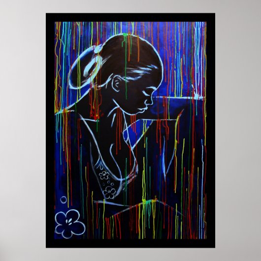 Blue Creole Rain Poster (Voorkant)