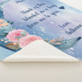 Blue Crescent Moon Custom Message Sherpa Deken (3/4)