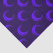 Blue Crescent Moons Patroon Halloween Tissuepapier (Detail)