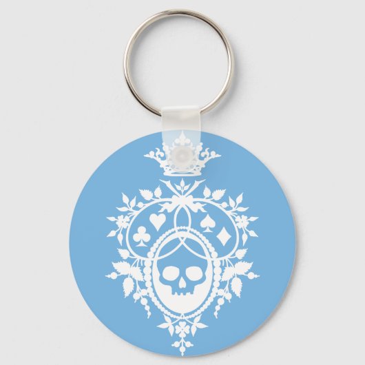 Blue Crest met Skull en Cardsuit Sleutelhanger (Voorkant)
