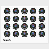  Blue Crest Monogram Kroonkrans Ex Libris Ronde Sticker (Vel)