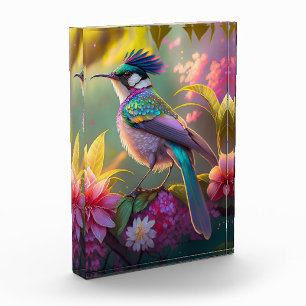 Blue Crested Rainbow Gevleugelde Sunbird Fantasy B Fotoblokken