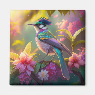 Blue Crested Rainbow Gevleugelde Sunbird Fantasy B Magneet