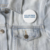 Blue Crew Democraat Ronde Button 5,7 Cm (In situ)