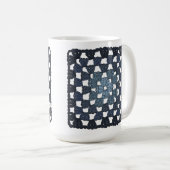 Blue Crochet Granny Square Coffee Mug (Devant droit)