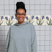 Blue Crocus Wall Decor Art Nouveau Art Deco Tegeltje