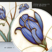 Blue Crocus Wall Decor Art Nouveau Art Deco Tegeltje