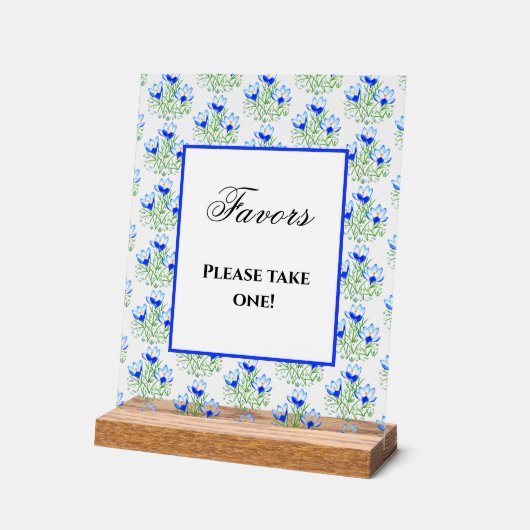 Blue Crocuses Acryl Bord (Hoek)