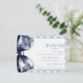 Blue Croquette Briefkaart RSVP-kaart (Staand voorkant)