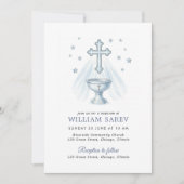 Blue Cross Baptism Invitation (Devant)