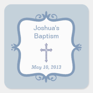 Blue Cross Baptism Vierkante Sticker