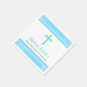 Blue Cross Boy Baby Baptisme First Birthday Servet (Hoek)